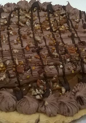 Una foto de Tarta de dulce de leche y mousse de chocolate
