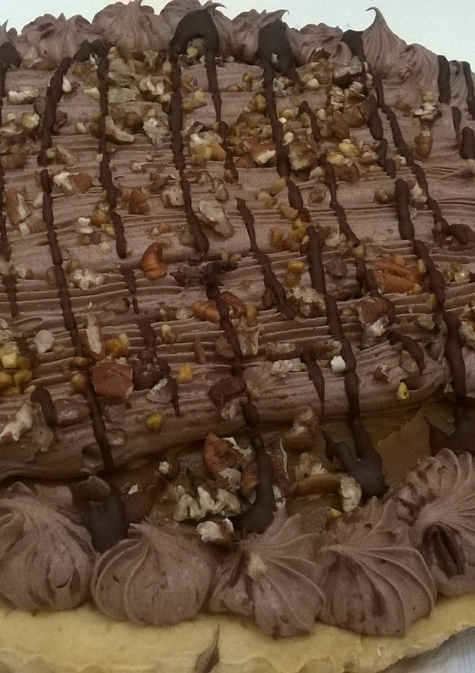 Una foto de Tarta de dulce de leche y mousse de chocolate