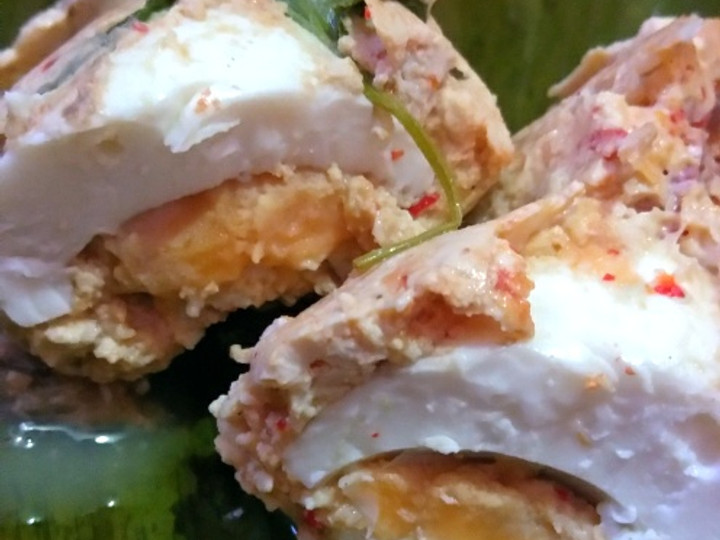 Resep Botok tahu telur asin+udang yang Bikin Ngiler