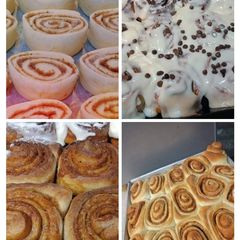 A picture of Sticky Cinnamon buns with Lemon drizel frosting:.