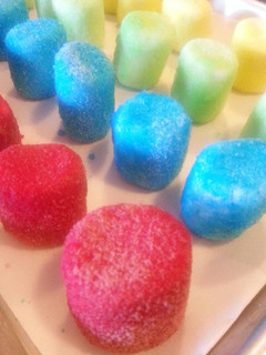 A picture of Jello - Crusted Rainbow Marshmallows.