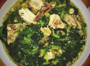 Hình của món Canh cải nấu cá rô đồng.