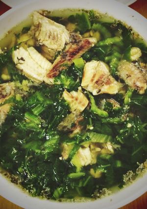 Hình của món Canh cải nấu cá rô đồng.