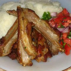 A picture of Mbuzi Choma with Kachumbari.