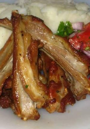 A picture of Mbuzi Choma with Kachumbari.