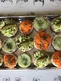 Champignons farcis surprise aux carottes courgettes concombre et fromage