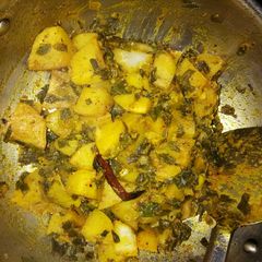 A picture of Spring onion subji.