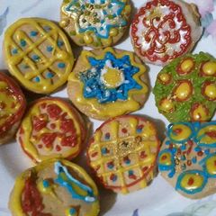 A picture of Baked Sugar Cookies with eggless Royal icing for Christmas.