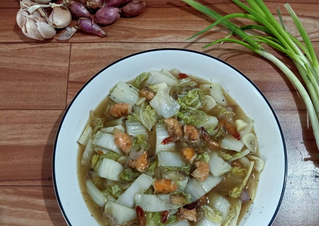 Cah udang sawi putih