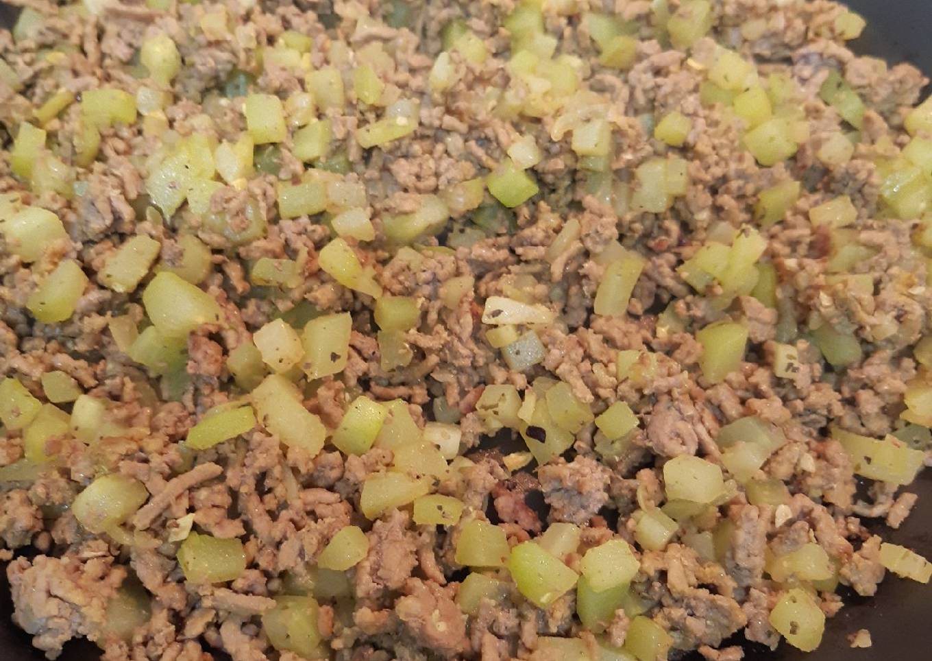 Carne molida con chayote baja en calorías