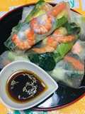 Vietnamese Rollitos Primavera Rellenos con Langostinos y Vegetales!