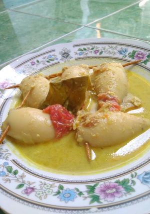 Foto resep 🐙 Cumi Kuah Santan Isi Tahu Telur 🐙
