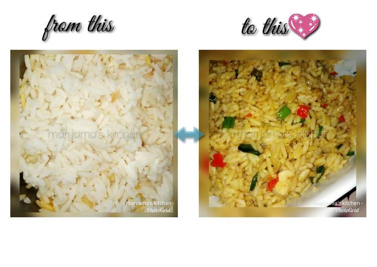 Recipe of Homemade Leftover rice hacks(sarrafa kwanennen shinkafa)