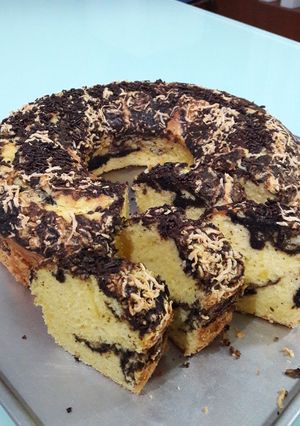 Foto resep Marmer cake dengan topping messes dan keju