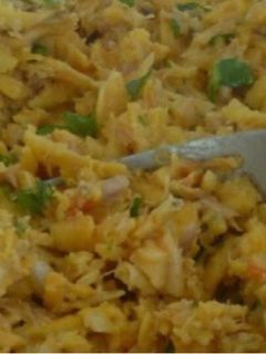 Una foto de Picadillo de plátano verde con chorizo