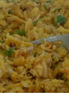 Una foto de Picadillo de plátano verde con chorizo