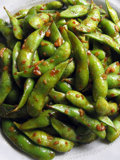 A picture of Chilli Garlic Edamame.