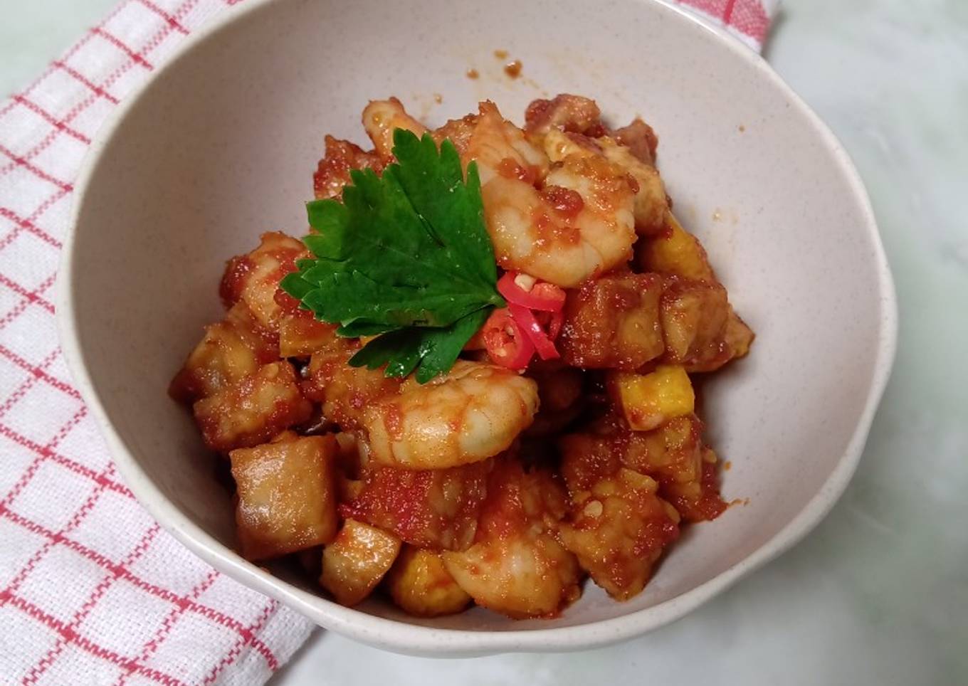 Sambel goreng udang tempe tahu