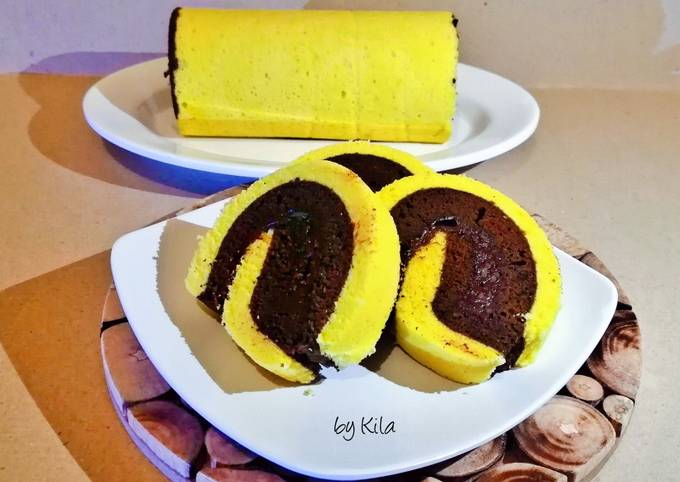 Bolu Gulung Kukus Vanila Coklat