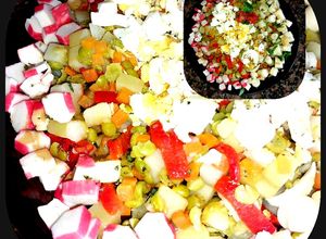 Una foto de Ensalada de verano!!🥔🥚🌶🫑🍲 sabores mixtos!¡