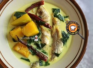 Gambar Masak Lemak Labu Kuning, Ikan Gelama Asin & Pucuk Manis