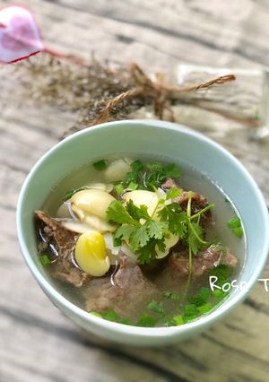 Hình của món Canh Bò Hầm Đậu Ngự.