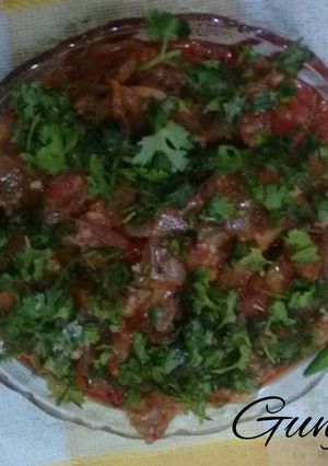 A picture of Baingan bharta / Brinjal Bharta.