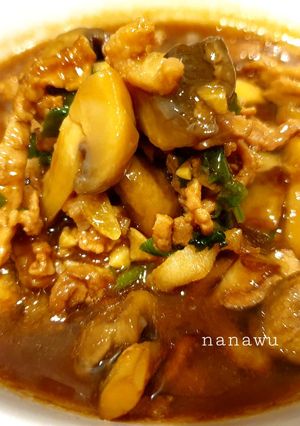 Foto resep Babi jamur kecap