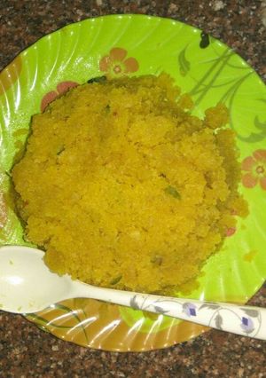 A picture of Moong daal ka halwa.
