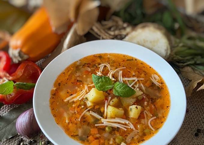 🍁Вермишелевый суп с овощами и индейкой