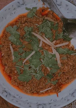 A picture of Katakat qeema.