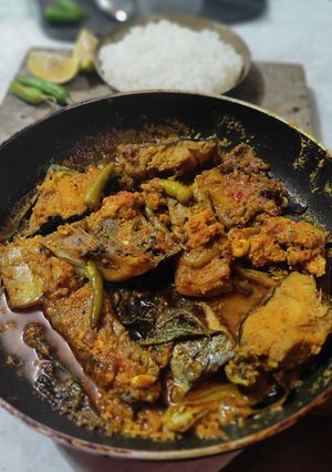 কুমড়ো পাাতায় মোরা বোয়াল গ্রেভি(kumro patay mora boyal gravy recipe in Bengali) রেসিপির প্রধান ছবি