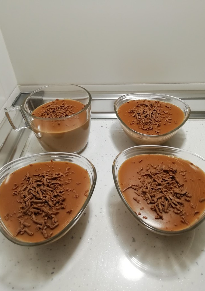 Una foto de Flan rápido de chocolate