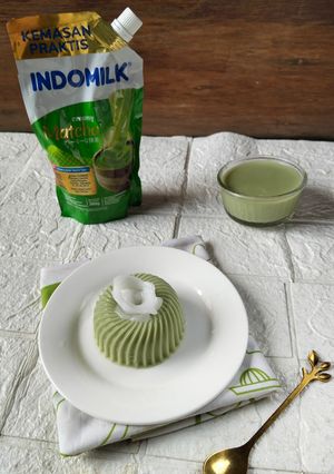 Foto resep Silky Puding Creamy Coconut Matcha