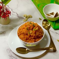 Gajar coconut halwa A picture of Gajar coconut halwa.