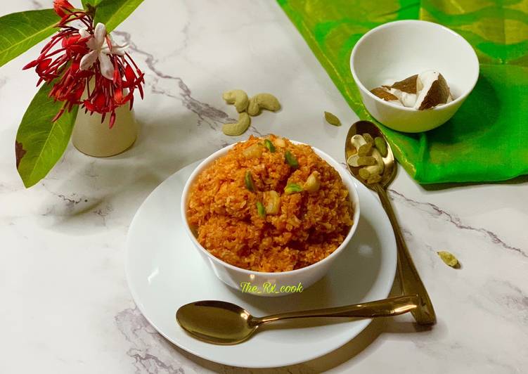 Steps to Prepare Super Quick Homemade Gajar coconut halwa