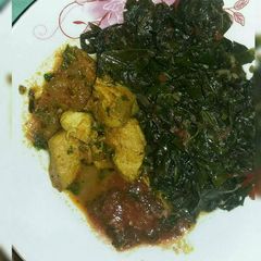 A picture of Keenjeji with chicken stew.