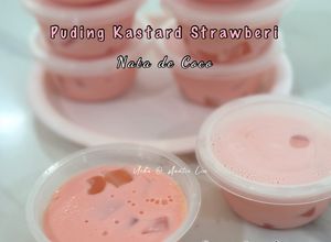 Gambar Puding Kastard Strawberi Nata de Coco