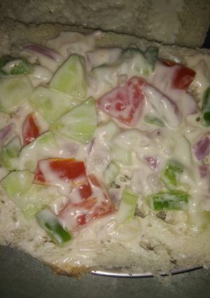A picture of Veg Mayonnaise sandwich.