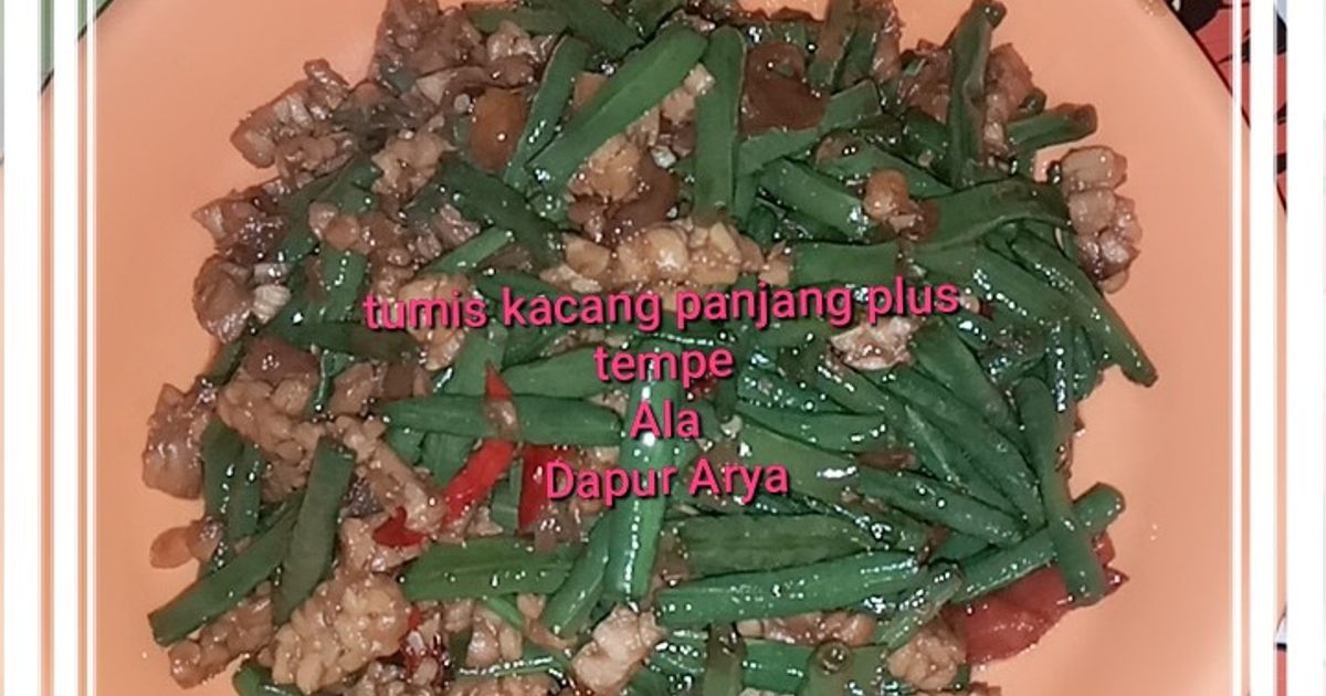 Bekal sekolah : tumis kacang panjang plus tempe