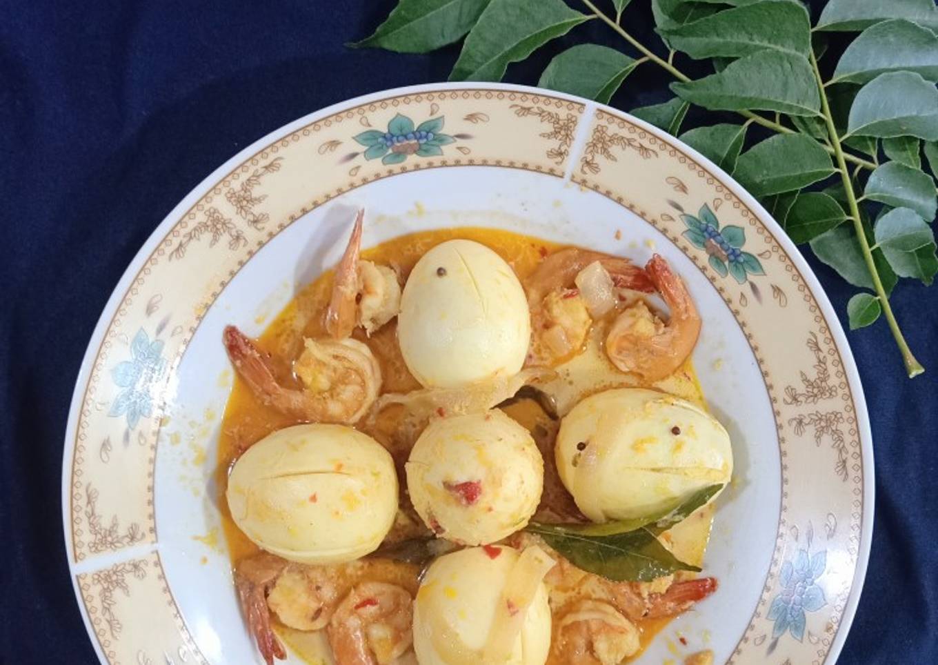 Udang telor kari india