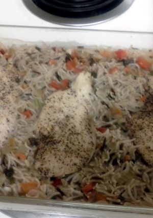 A picture of Easy Baked Chicken and Rice.