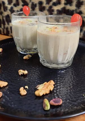 A picture of Walnut paneer kheer.