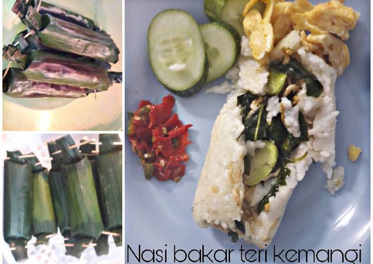 Nasi Bakar Teri Kemangi (panggang teflon)