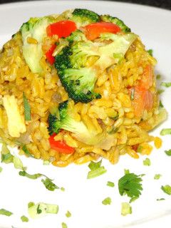 Una foto de Arroz frito con brócoli
