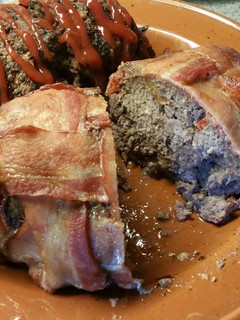 A picture of Bacon wrapped meatloaf.