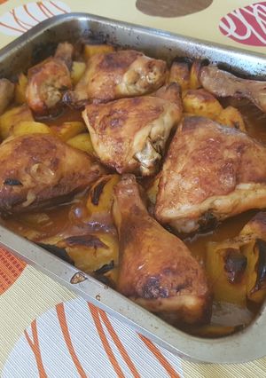 Foto principal de Pollo al horno con patatas a la cerveza