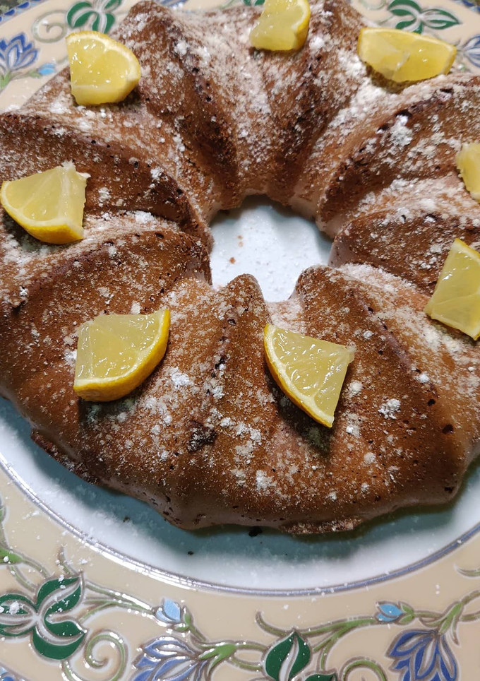 Una foto de Bizcocho de queso mascarpone y limón