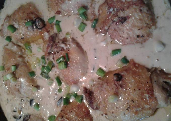 Creamy mushroom Alfredo sauce chicken