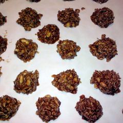 A picture of Brenda's Chocolate Peanut-butter No Bake Cookies.